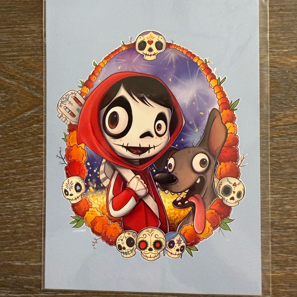 Disney Wonder Ground Gallery Miguel and Dante Postcard by Chris Uminga